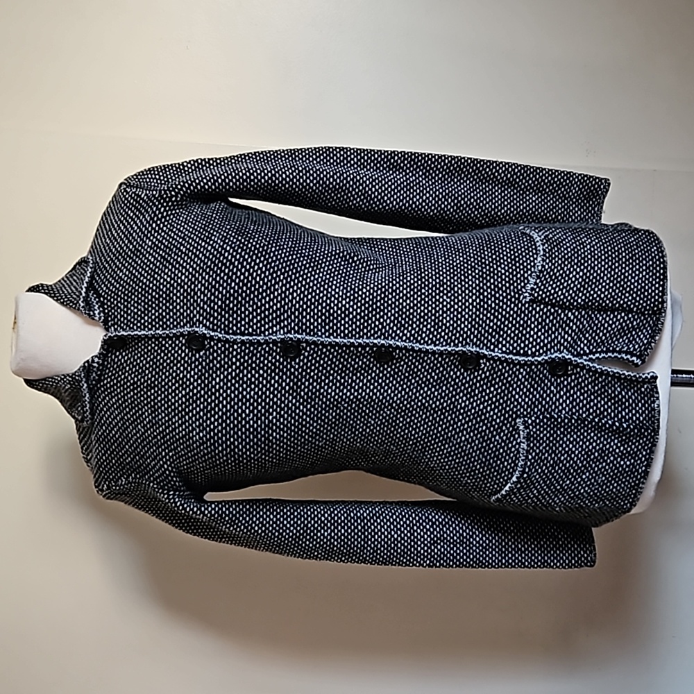 Talbots Wool Blended Cardigan Buttons Front In Black Gray Size Small